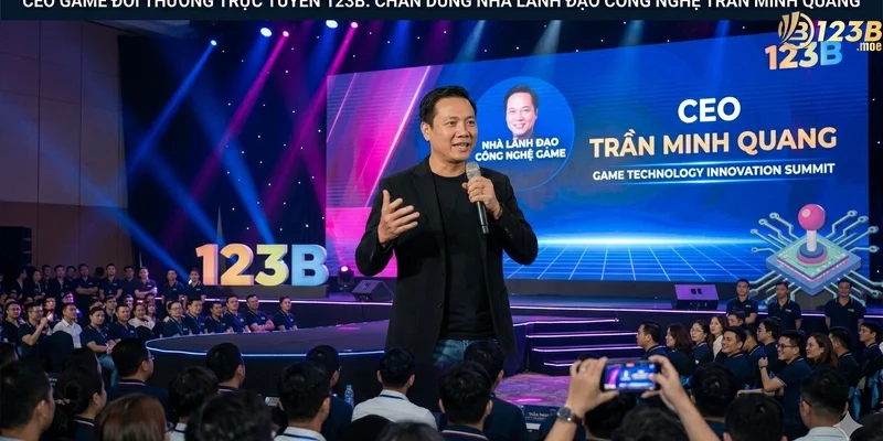 Ảnh chân dung thực tế của CEO 123b Trần Minh Quang tại văn phòng điều hành